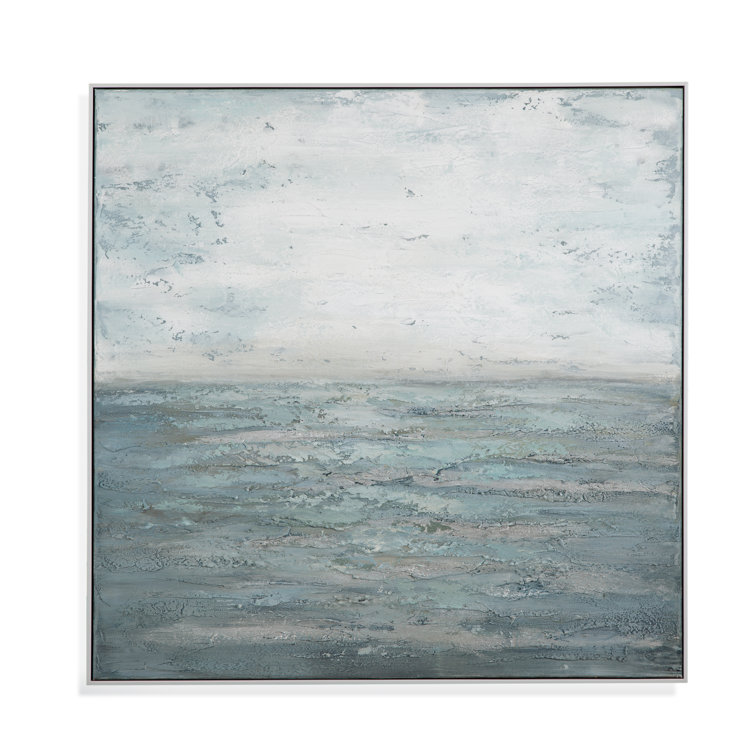 Landslide Hand-Painted Canvas Wall Art with Black Frame
