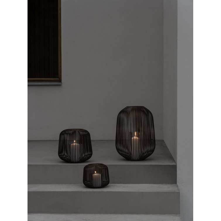 Elegant Shadows Black Powder-Coated Steel Hanging Lantern
