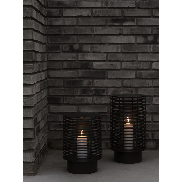 Gunmetal Stainless Steel Outdoor Lantern with Glass Cylinder