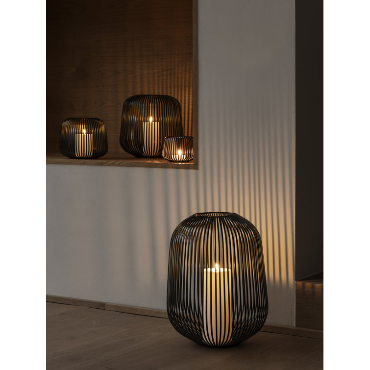 Elegant Shadows Black Powder-Coated Steel Hanging Lantern