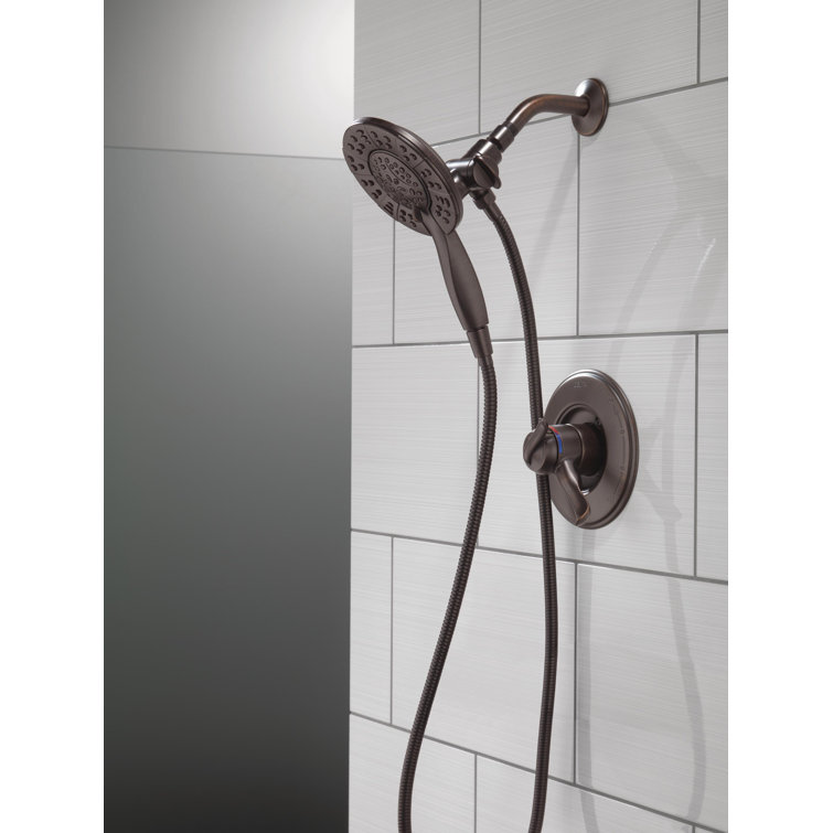 Venetian Bronze 4-Setting Dual Shower Head with Handheld Spray