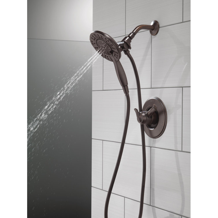 Venetian Bronze 4-Setting Dual Shower Head with Handheld Spray