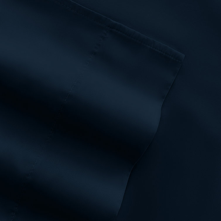 Navy Deep Pocket Full Size Microfiber Bed Sheet Set