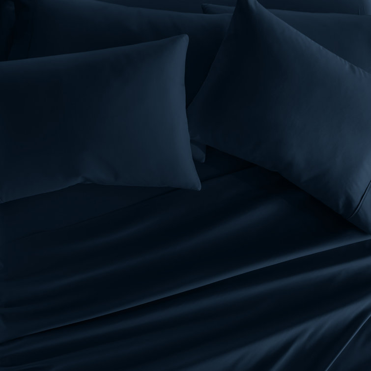 Navy Deep Pocket Full Size Microfiber Bed Sheet Set