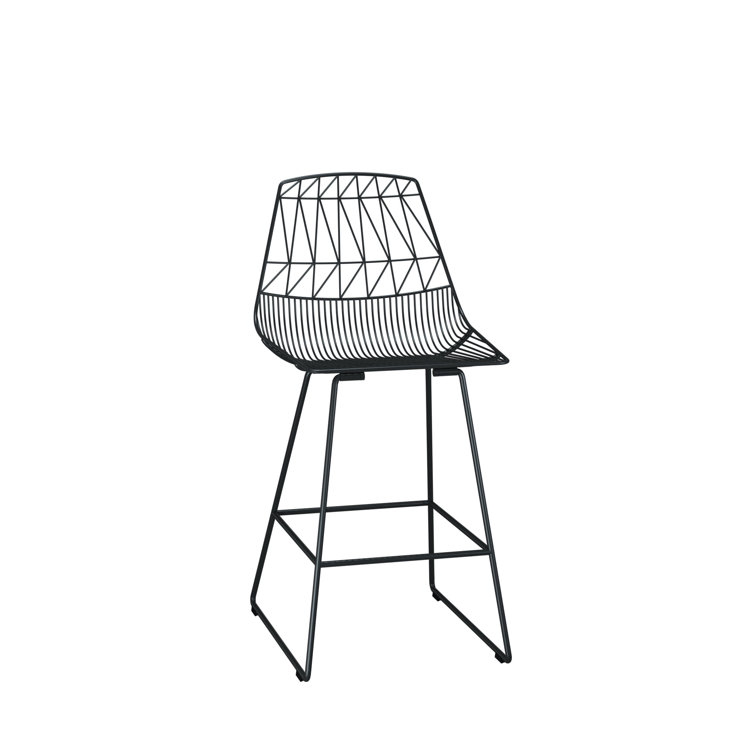 Lucy Black Metal Saddle Style Counter Stool