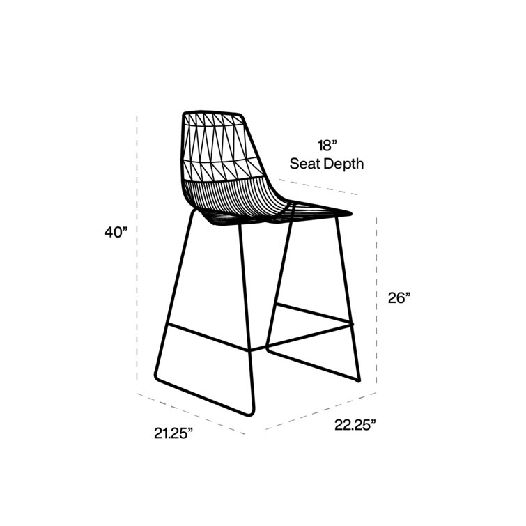 Lucy Black Metal Saddle Style Counter Stool