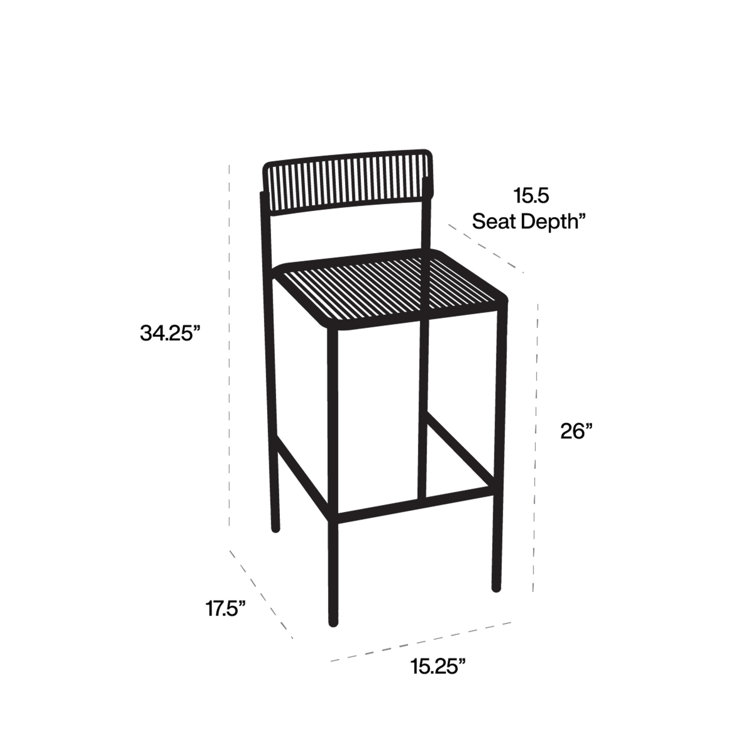 Minimalist White Galvanized Iron 26" Indoor/Outdoor Bar Stool