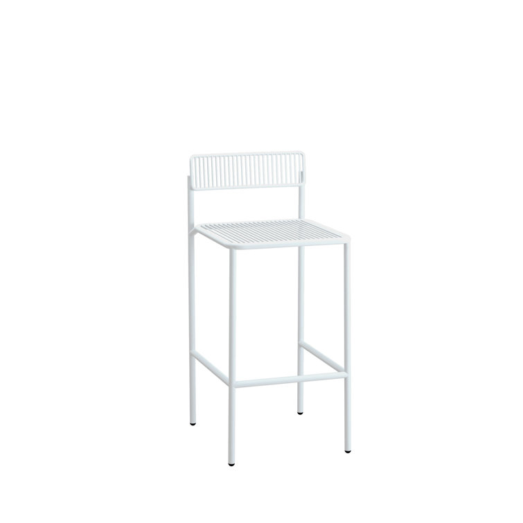 Minimalist White Galvanized Iron 26" Indoor/Outdoor Bar Stool