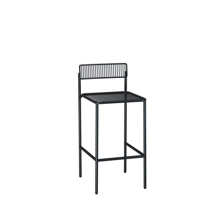 Rachel Minimalist Black Metal Indoor/Outdoor Bar Stool