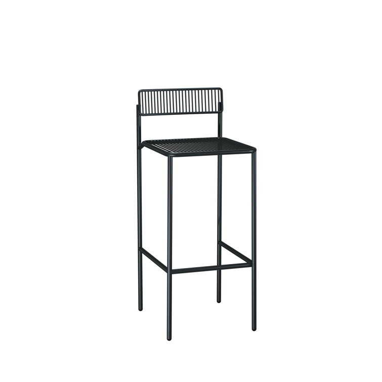 Rachel Black Metal 30" Patio Bar Stool