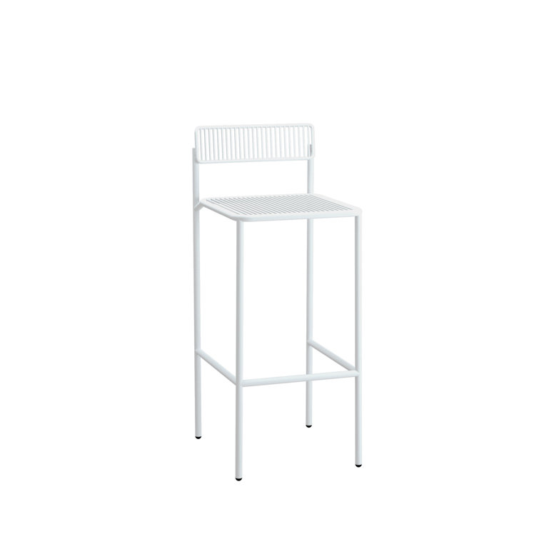Minimalist White Galvanized Iron 26" Indoor/Outdoor Bar Stool