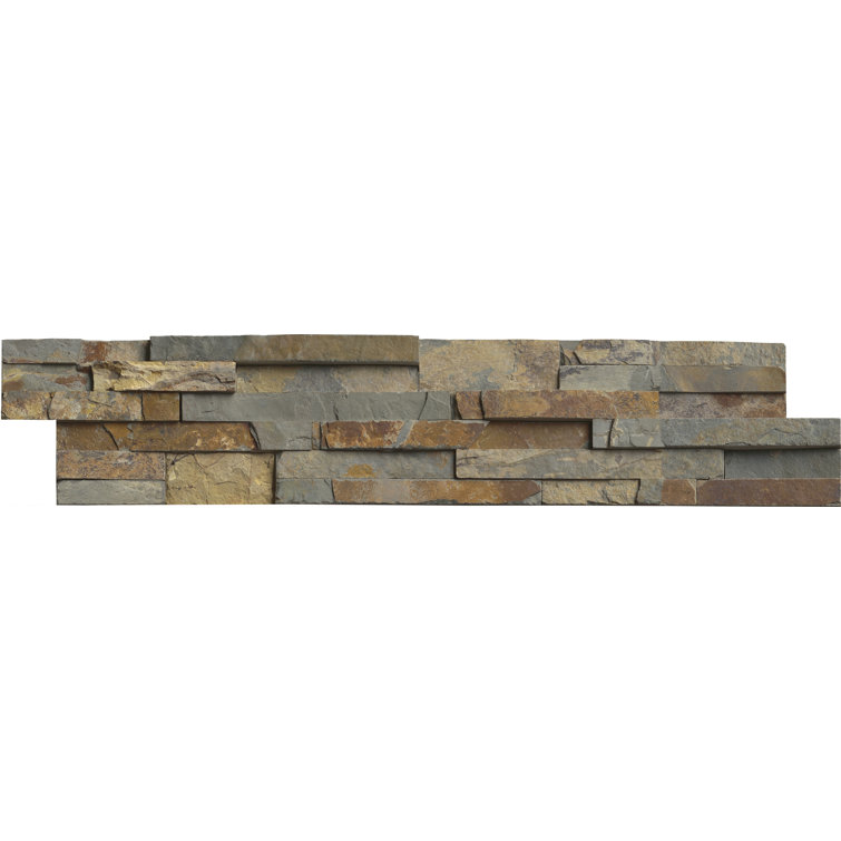 Sage Green Natural Stone Slate 6" x 24" Wall Tile