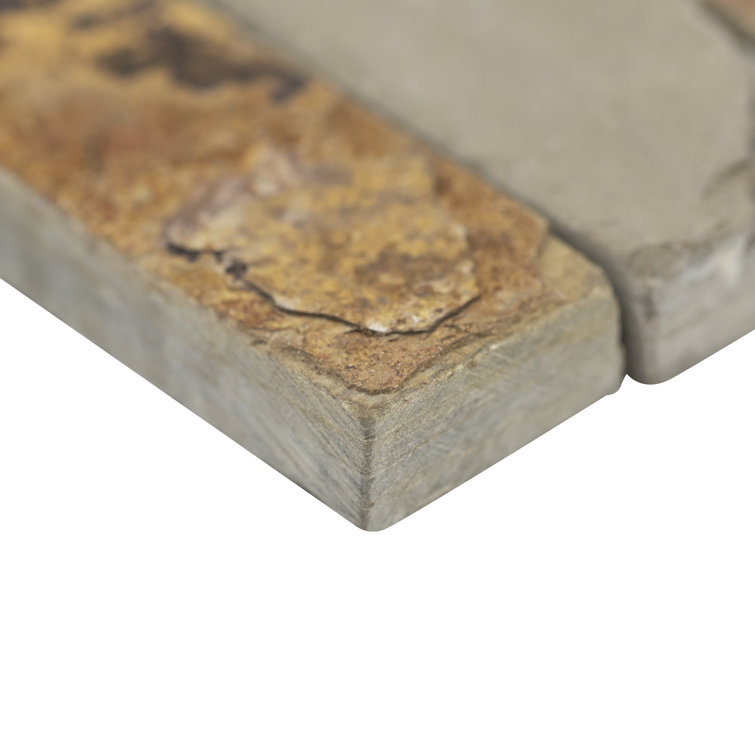 Rustic Gold Natural Stone Ledger Panel Wall Tile