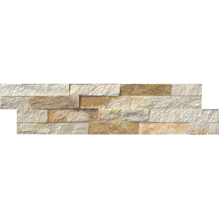 Sparkling Autumn Natural Quartzite 6" x 24" Wall Tile Panel