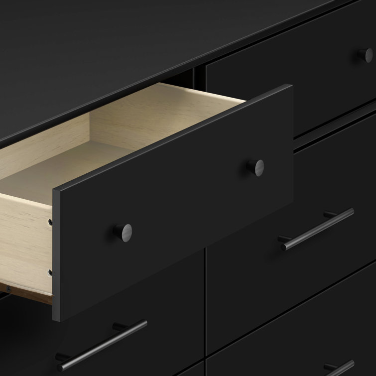 Ebony Mid-Century Modern 6-Drawer Nursery Dresser