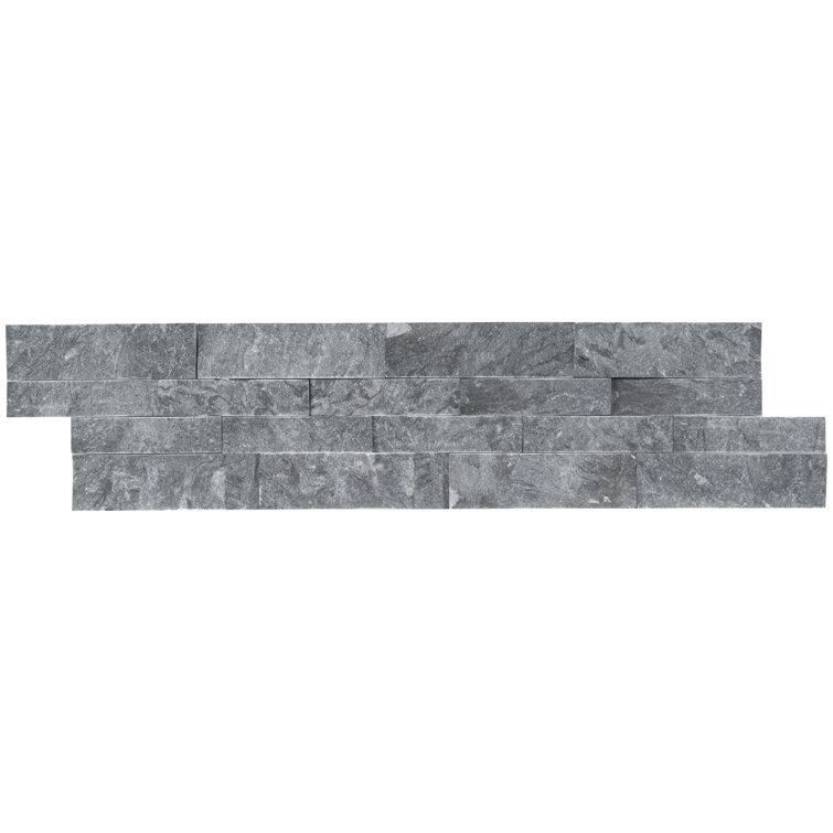 Glacial Grey 6'' x 24'' Marble Stacked Stone Wall Tile