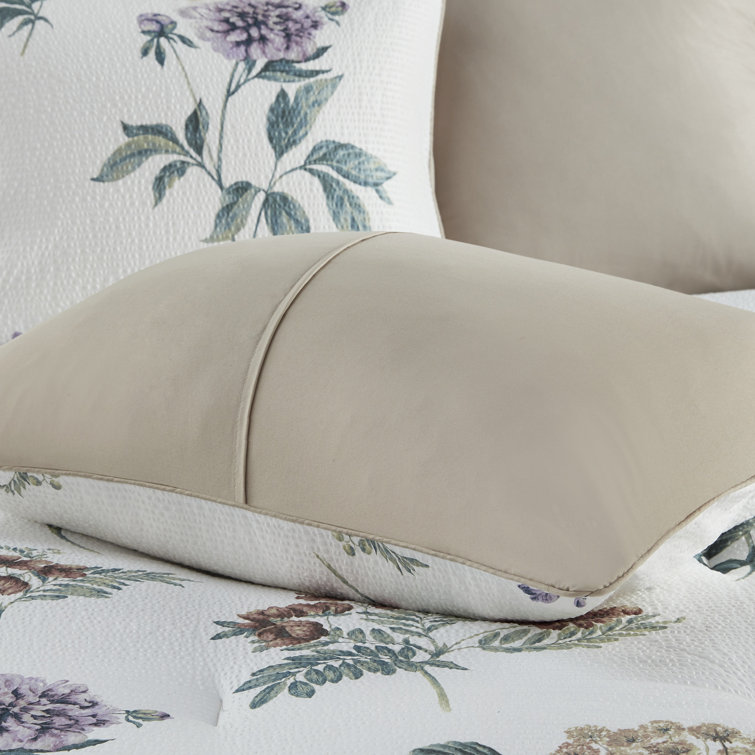 Blush Floral Microfiber 7-Piece Full Bedspread Set