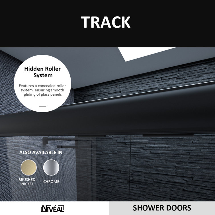 60'' Matte Black Semi-Frameless Sliding Tub Door with Clear Glass
