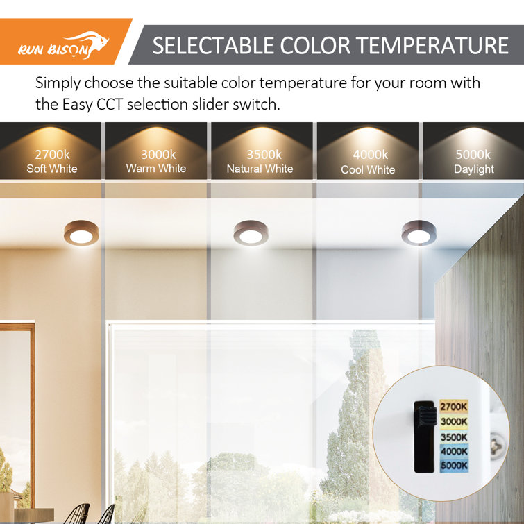 5.5'' Bronze Aluminum Round LED Flush Mount Downlight Set