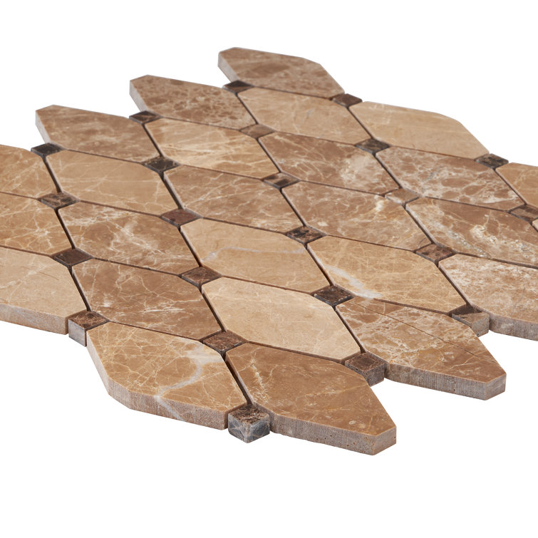 Light and Dark Emperador Marble Mosaic Tile