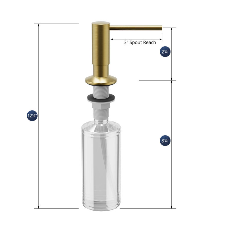 Brushed Gold Brass Kitchen Soap Dispenser