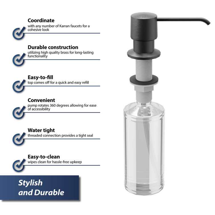 Gunmetal Grey Brass Deck-Mount Soap and Lotion Dispenser