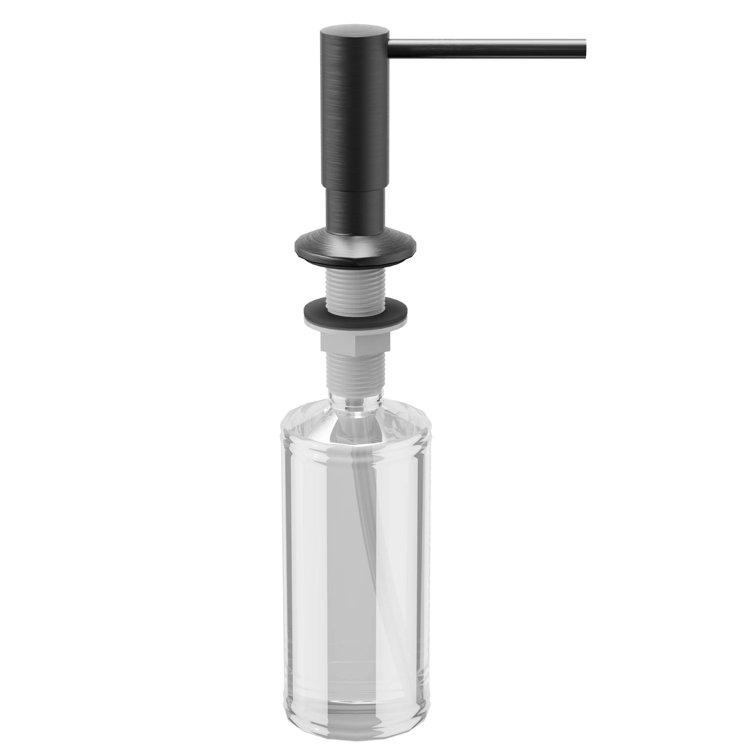 Gunmetal Gray Brass and Plastic Kitchen Soap Dispenser