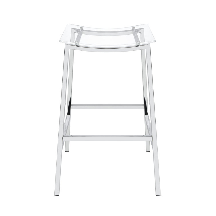 Zena 3-Piece White and Chrome Acrylic Bar Set with LED Lights