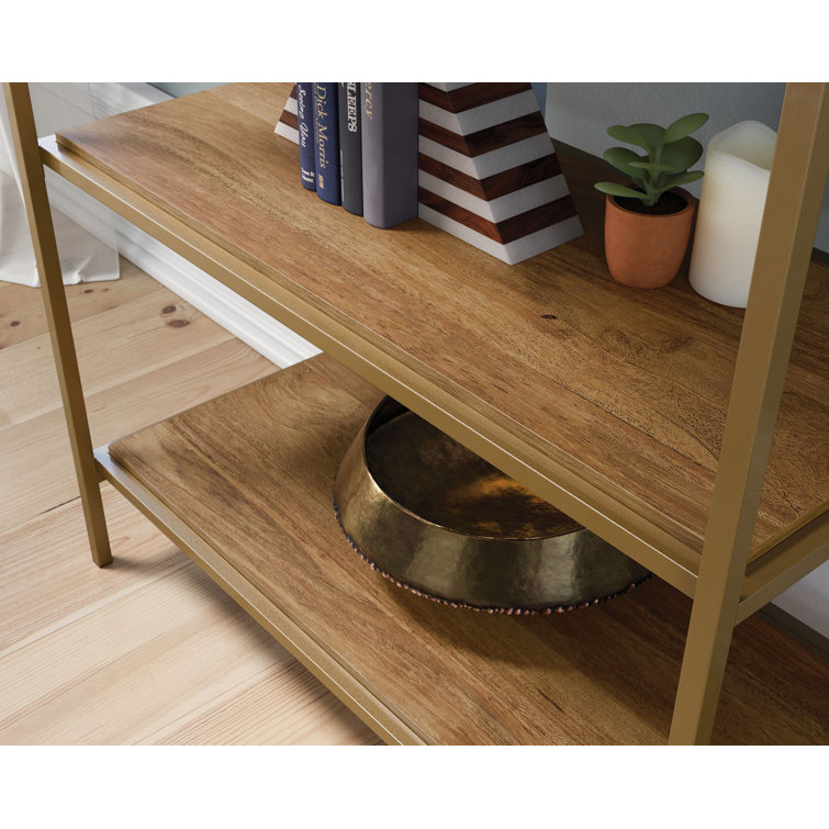 Luxurious Sindoori Mango & Satin Gold 5-Level Open Shelf Bookcase