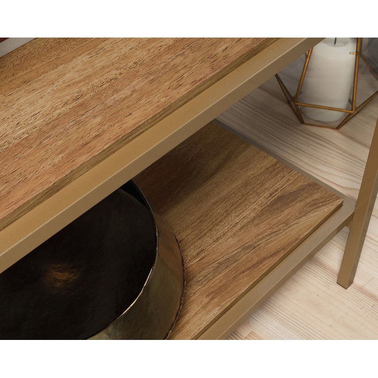 Luxurious Sindoori Mango & Satin Gold 5-Level Open Shelf Bookcase