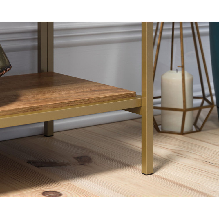 Luxurious Sindoori Mango & Satin Gold 5-Level Open Shelf Bookcase