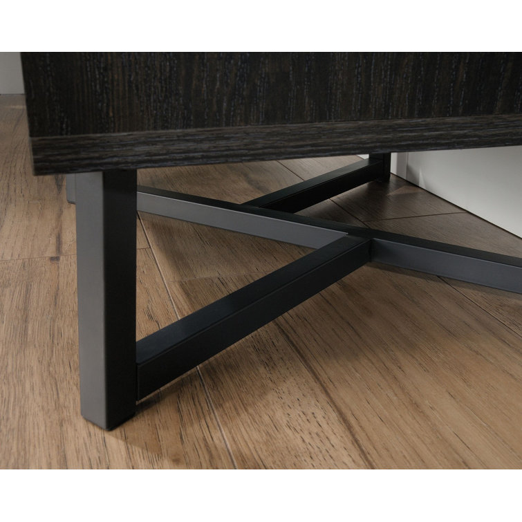 60'' Adjustable Black & Brew Oak Industrial Bookcase with Doors