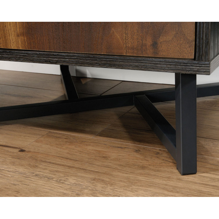 60'' Adjustable Black & Brew Oak Industrial Bookcase with Doors