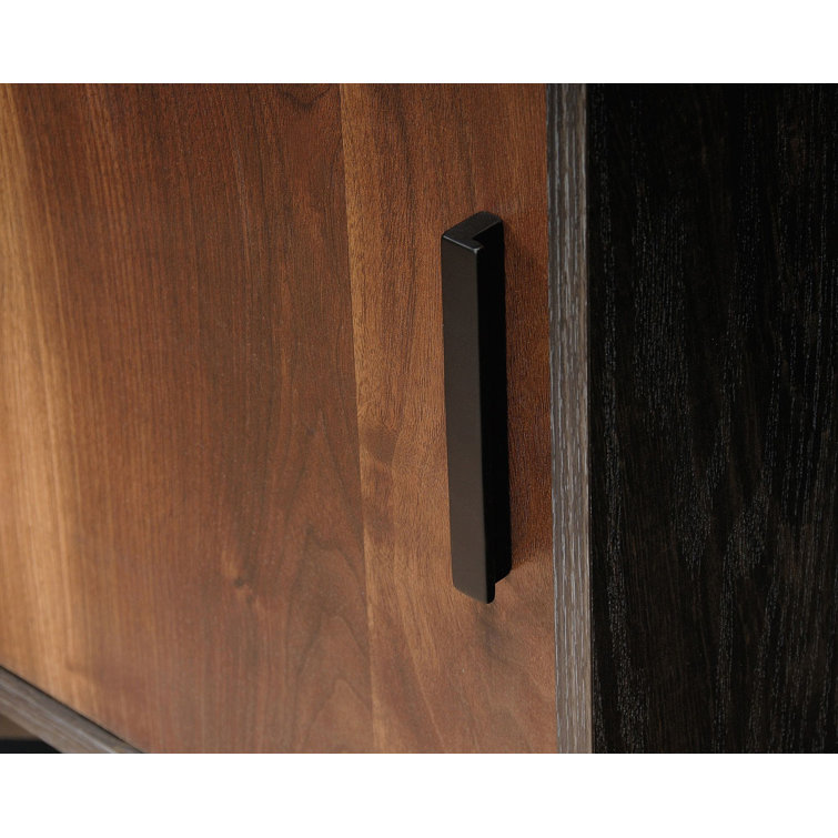 60'' Adjustable Black & Brew Oak Industrial Bookcase with Doors