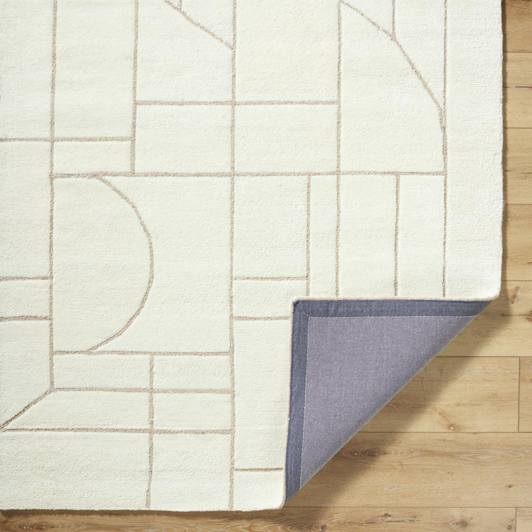Lyla Black and Cream Wool Hand-Tufted Rug 2' x 3'