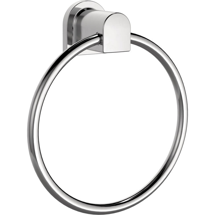Polished Chrome Wall Mounted Geometric Towel Ring