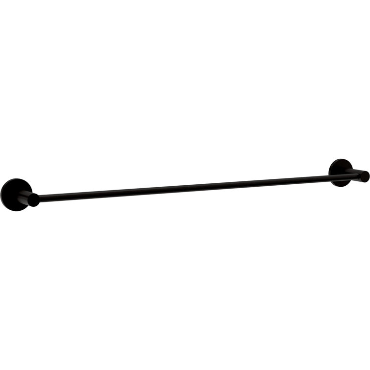 Precept Matte Black Wall Mounted Towel Bar, 24-inch