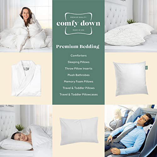 Modern Plush Feather-Filled Cotton Throw Pillow, 16" Square