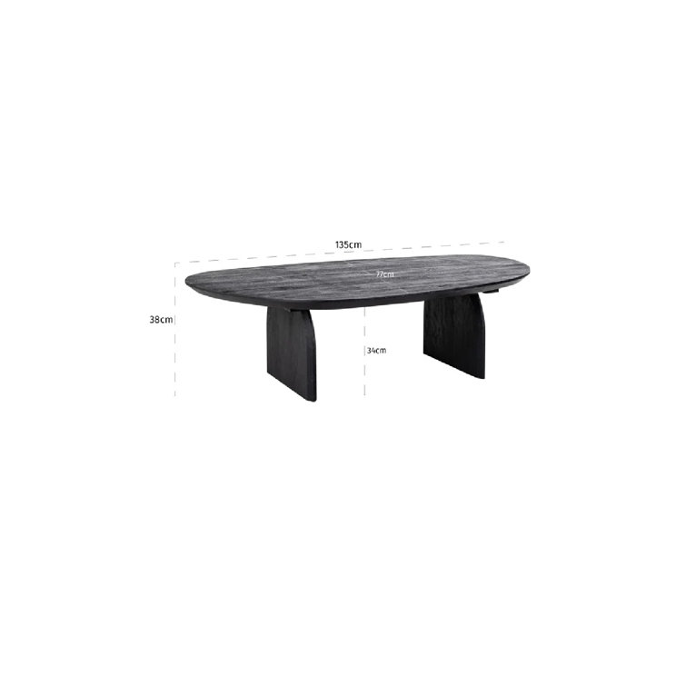 Hudson Black Mango Wood Free Form Coffee Table