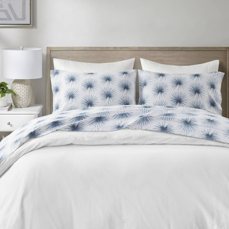 Blue Palmetto Cotton Percale Full Sheet Set