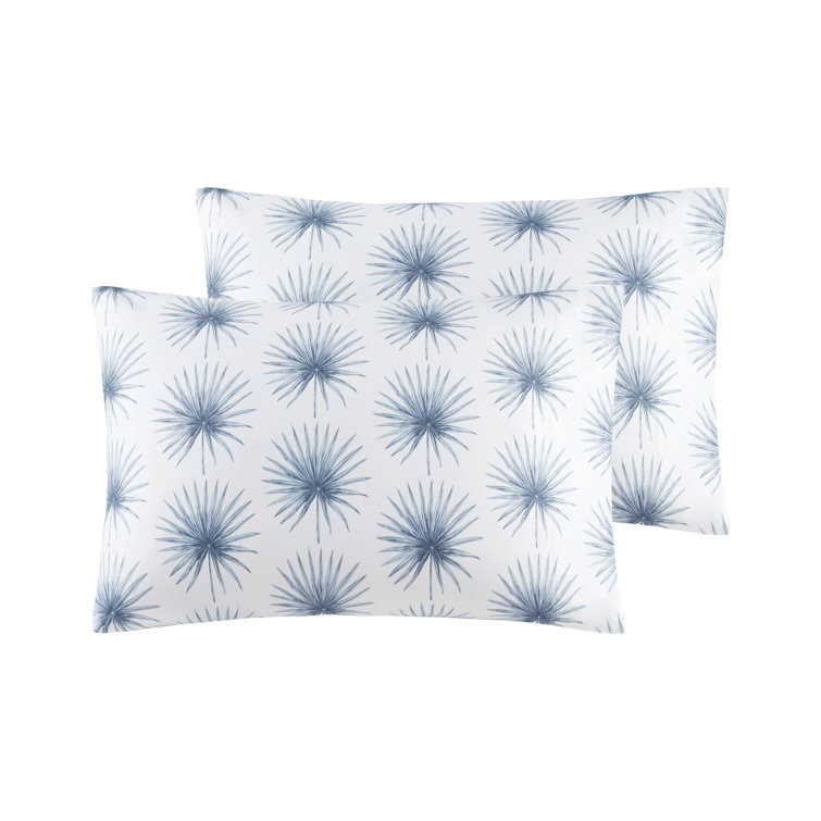 Blue Palmetto Cotton Percale Full Sheet Set