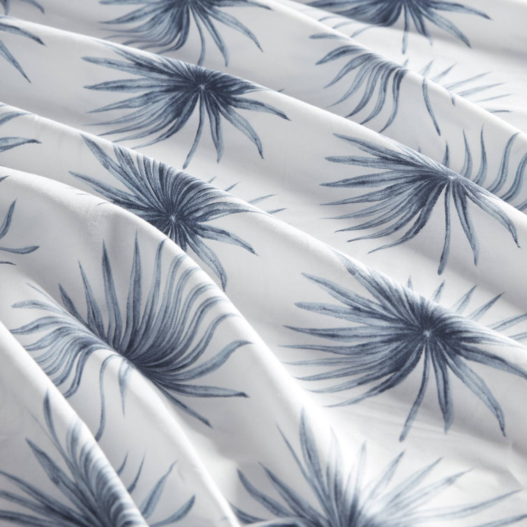 Blue Palmetto Cotton Percale Full Sheet Set