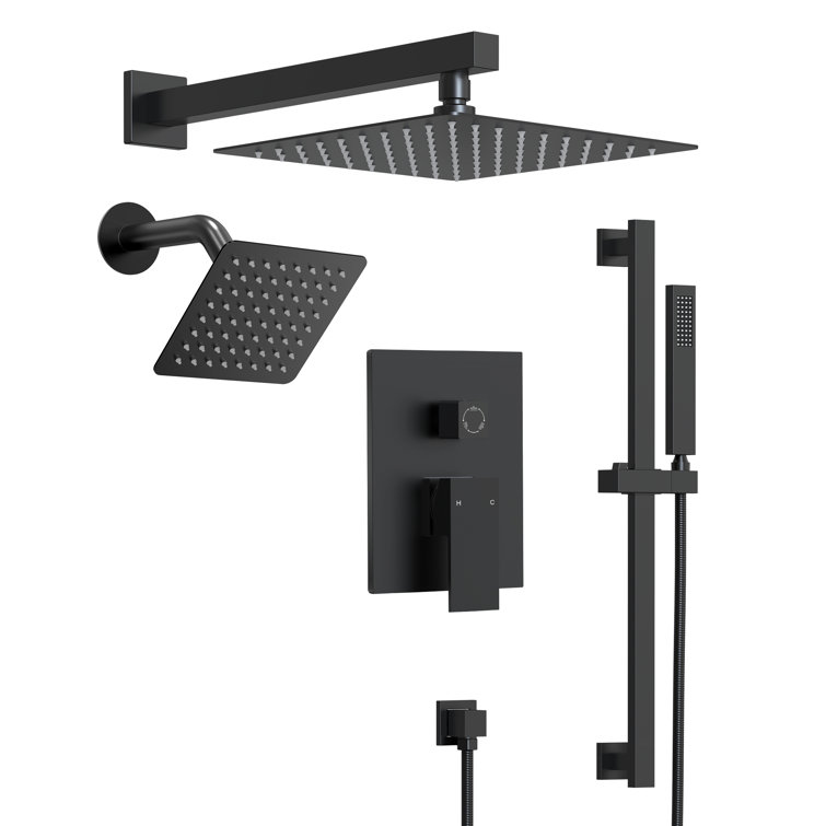 Matte Black Dual Shower Head System with Adjustable Handheld