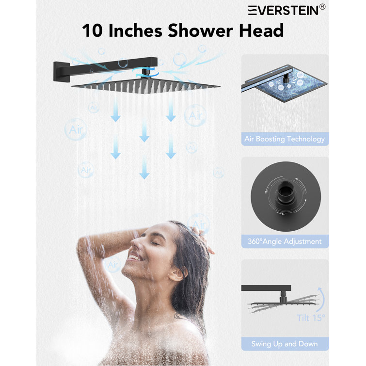 Matte Black Dual Shower Head System with Adjustable Handheld