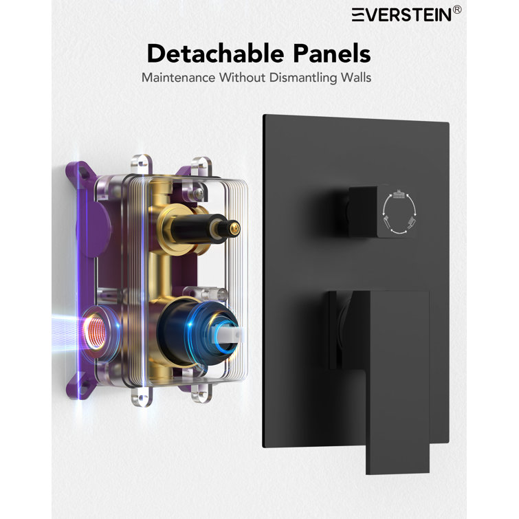 Matte Black Dual Shower Head System with Adjustable Handheld