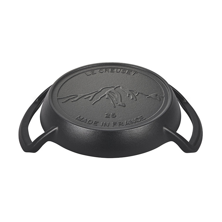 10" Black Enameled Cast Iron Skillet with Raised Handles