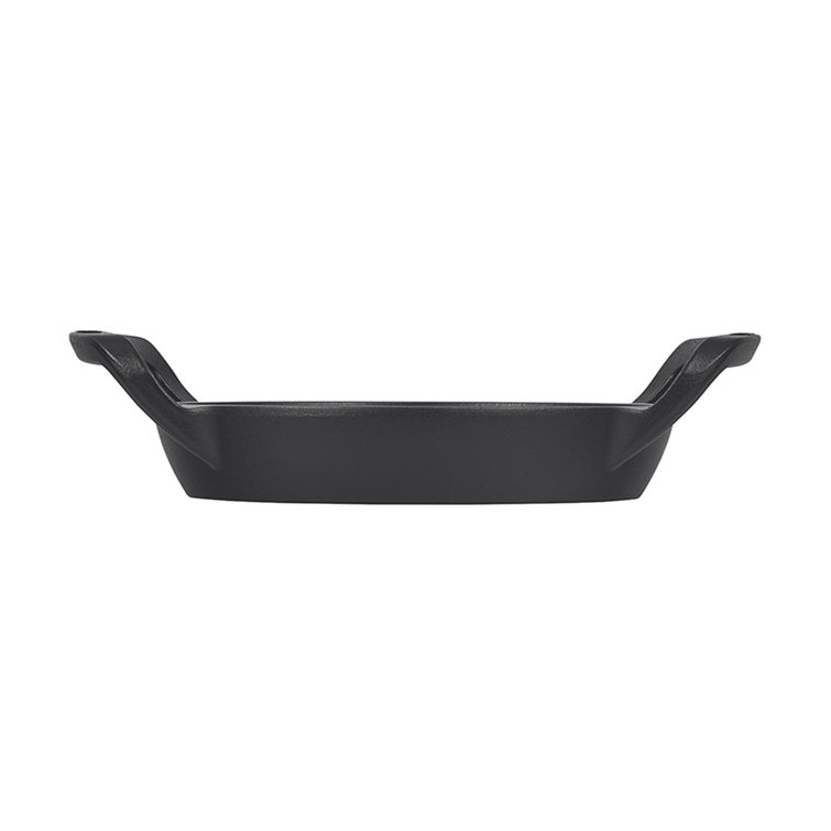 10" Black Enameled Cast Iron Skillet with Raised Handles