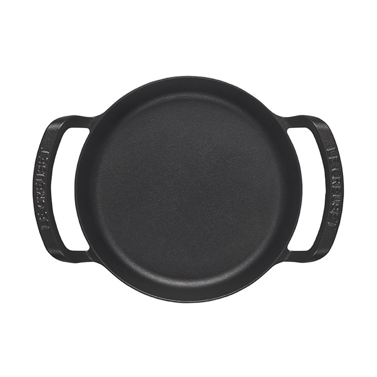 10" Black Enameled Cast Iron Skillet with Raised Handles