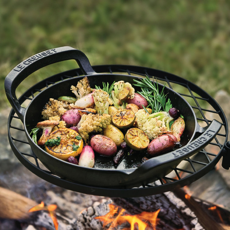 10" Black Enameled Cast Iron Skillet with Raised Handles