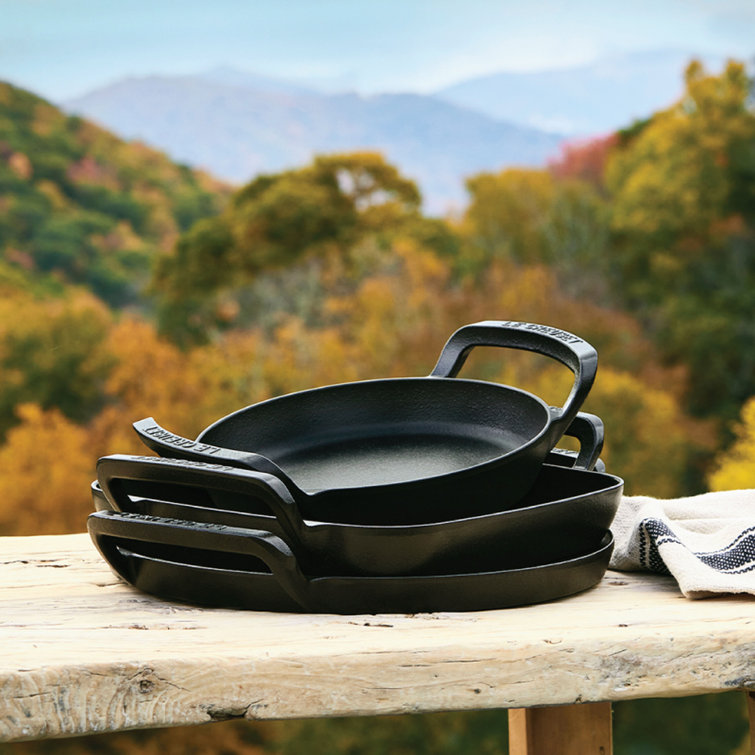 10" Black Enameled Cast Iron Skillet with Raised Handles
